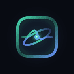 BudgetPal app icon: a green-to-blue orbit glyph on a dark rounded square.